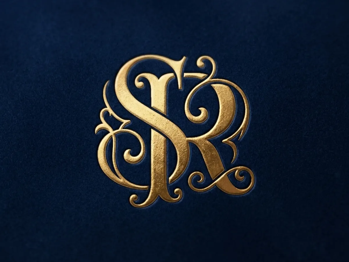 [Laser cut and engrave] SR Ornate Royal Flourish Monogram