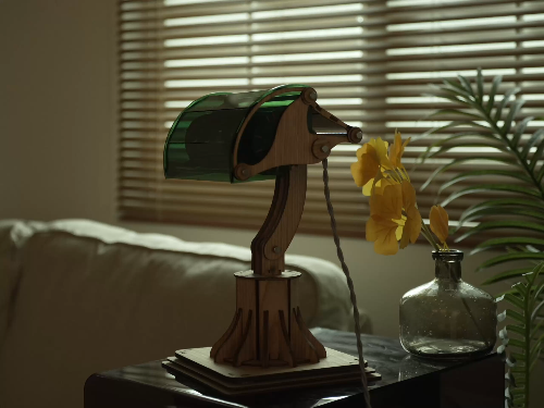 [Laser cut and engrave] Vintage Green Table Lamp Kit — Back to the 1980s