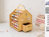 [Laser cut and engrave] Wooden Thread Spool Rack and Sewing Supply Organizer Stand Laser Cut Bundle. Crafting Room. Storage Rack