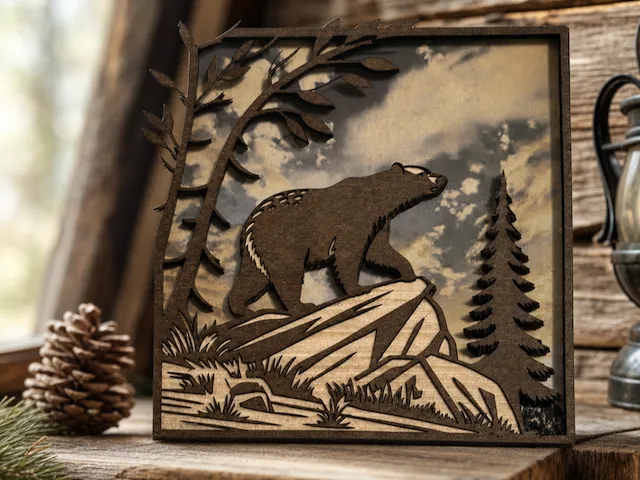 Layered Bear Art Frame