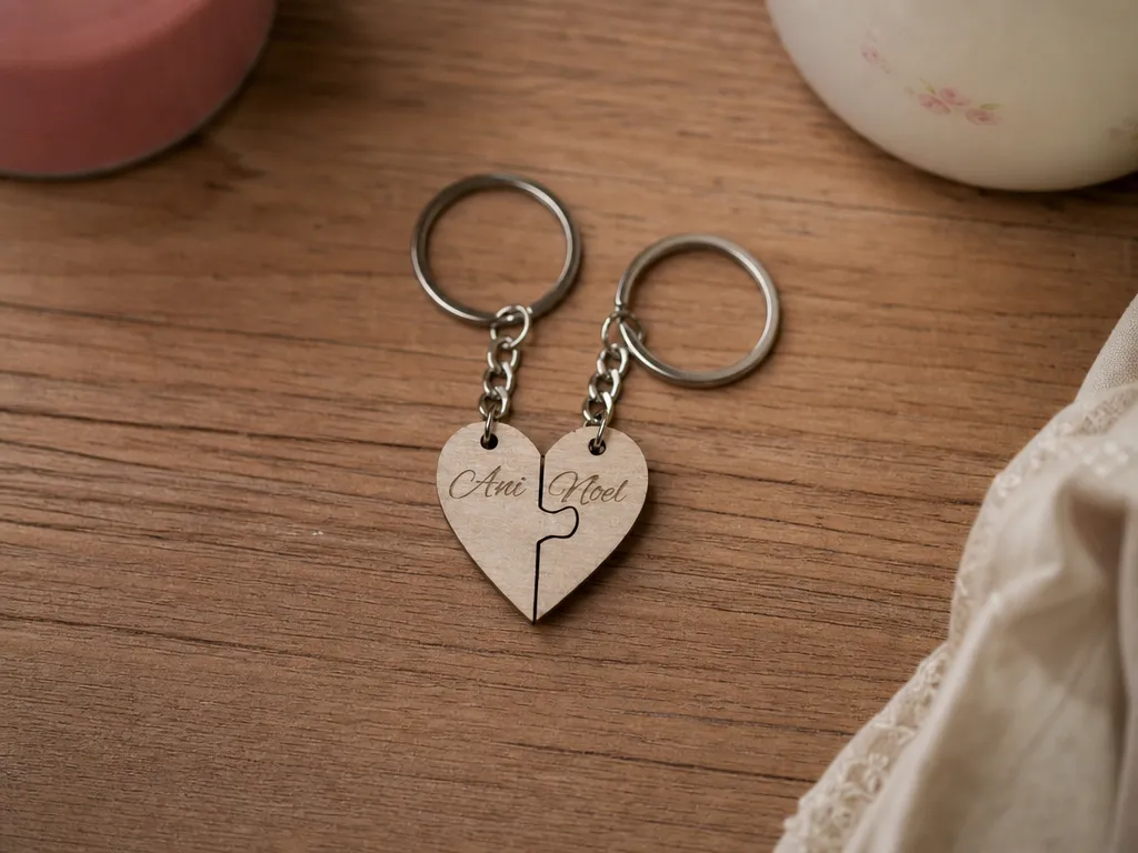 Heart Puzzle Keychain