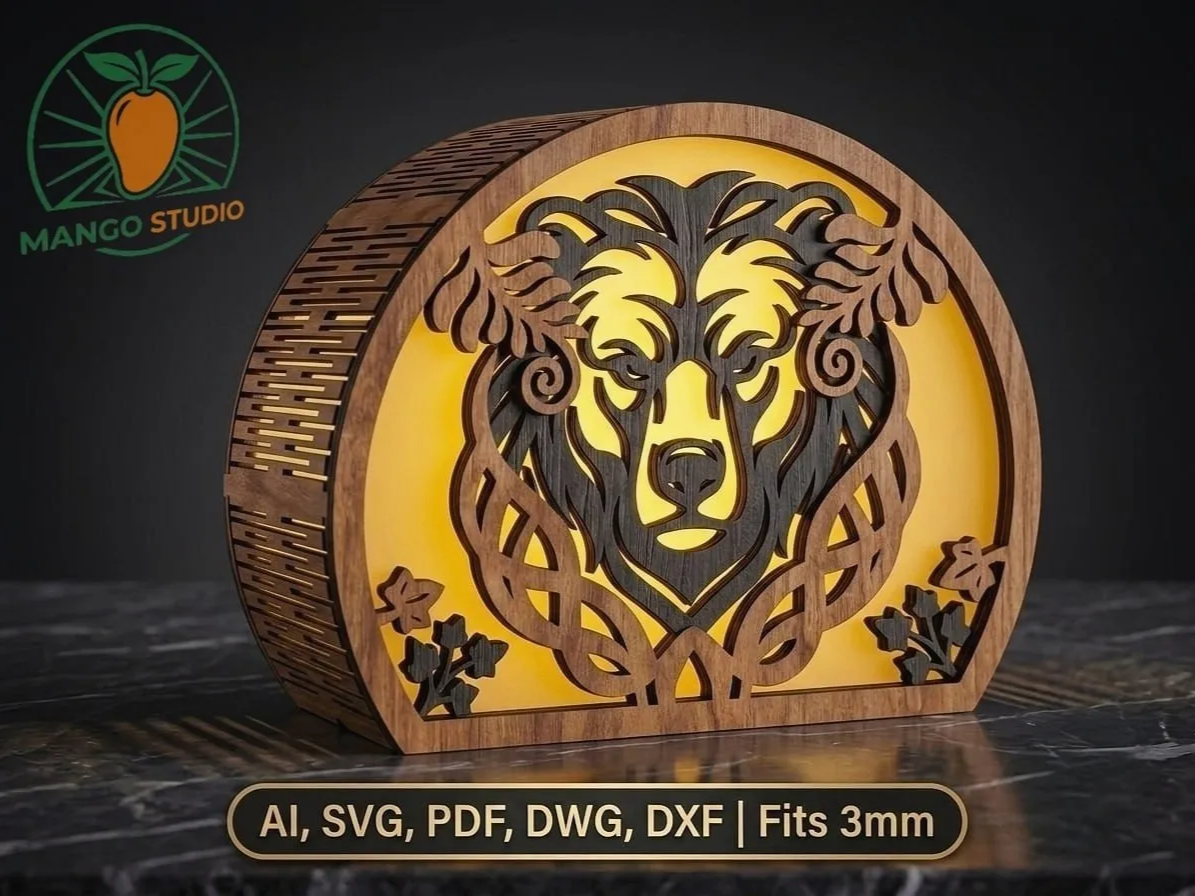 SER-03 3D Arched Bear Laser Lamp 3mm