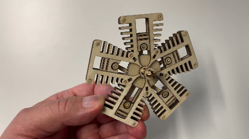 [Laser cut and engrave] 5er-Sternmotormit beweglichen Kolben
