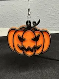 [Laser cut and engrave] Jack-o'-lantern pumpkin dangle earrings for Halloween