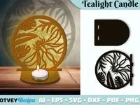 [Laser cut and engrave] Dragonfly Tealight Candle Holder Lasercut 12 Designs