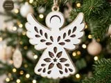 [Laser cut and engrave] Nativity Angel Ornament SVG Bundle