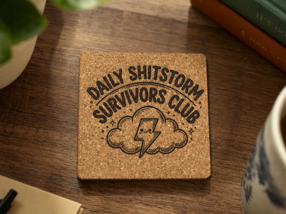 Daily Shitstorm Survivors Club Cork Coaster