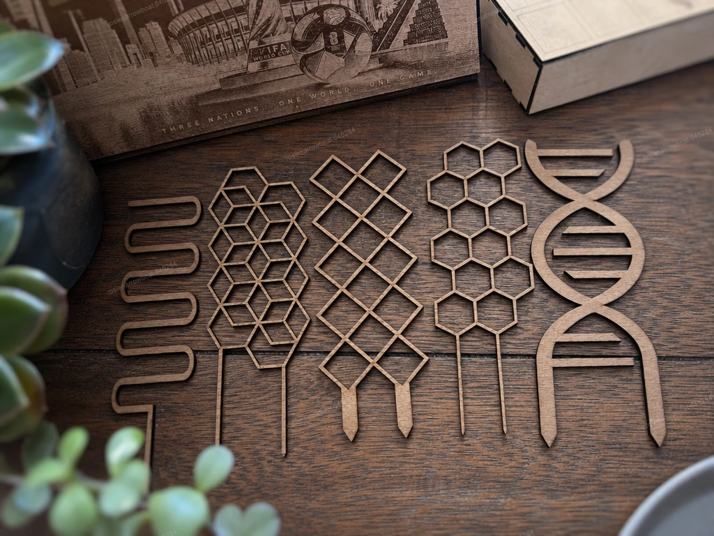 Set of Geometric and DNA Shaped Plant Trellis Stakes