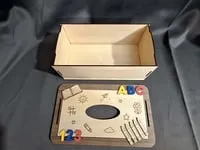 [Laser cut and engrave] Boîte à mouchoirs en bois avec motifs scolaires pour bureau d'enfant