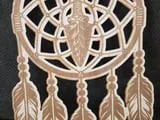 [Laser cut and engrave] Wooden Dreamcatcher Wall Hanging with Feather Accents