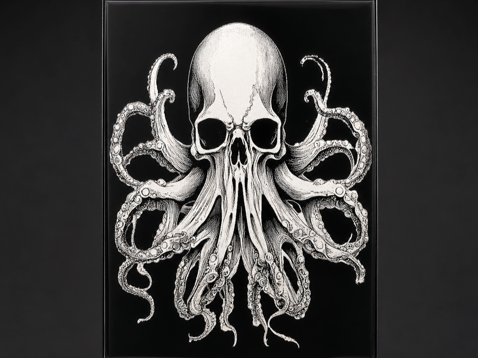 Skull and Octopus Tentacles Business card back design