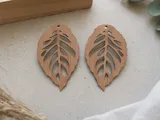 [Laser cut and engrave,DTF Printing,Other] Wooden Monstera Leaf Earrings