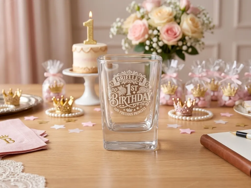 1st Birthday Princess Themed Shot Glass