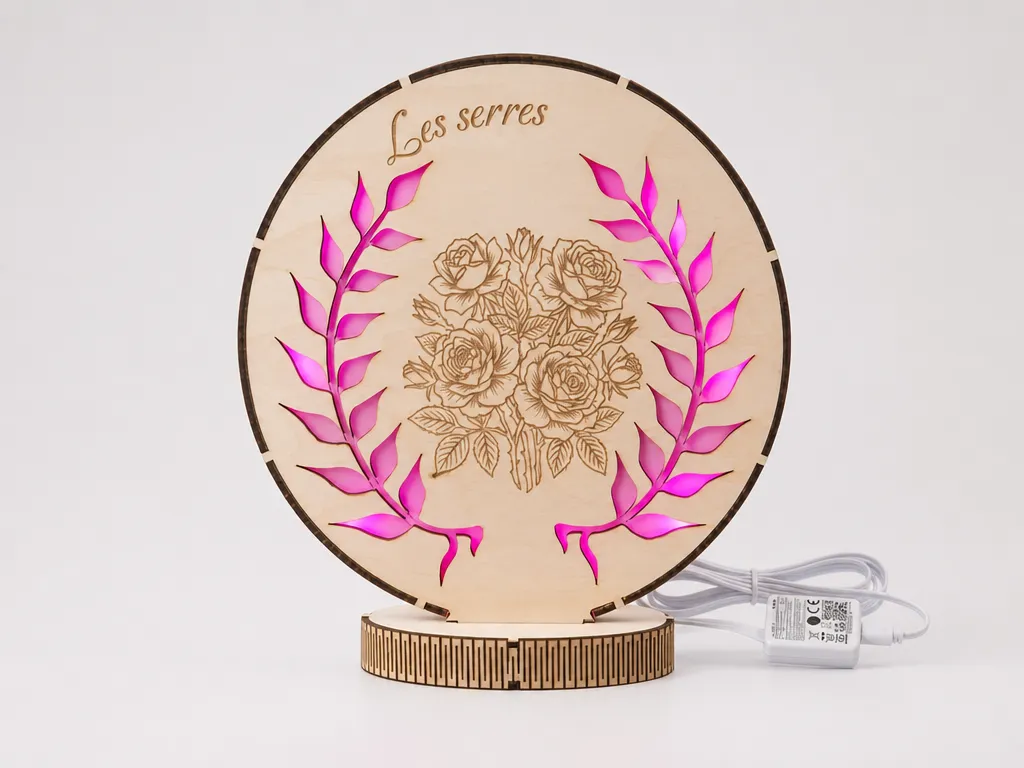 Lampe personnalisé  bouquet de roses