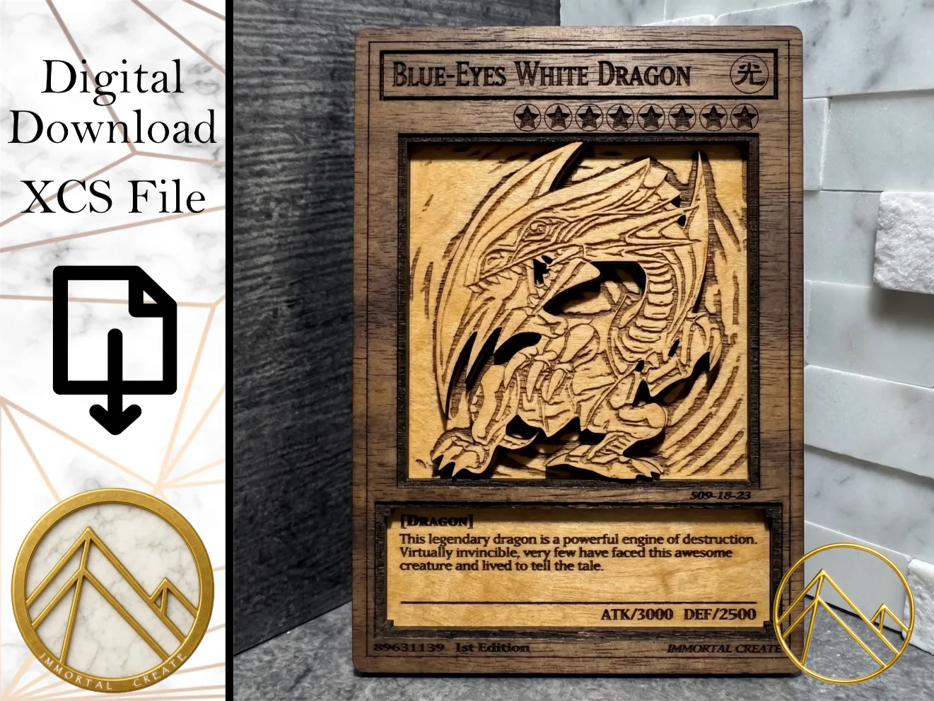 Blue-Eyes White Dragon (Wood Card)