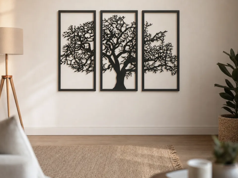 Three-Piece Tree Silhouette Wall Art Set
