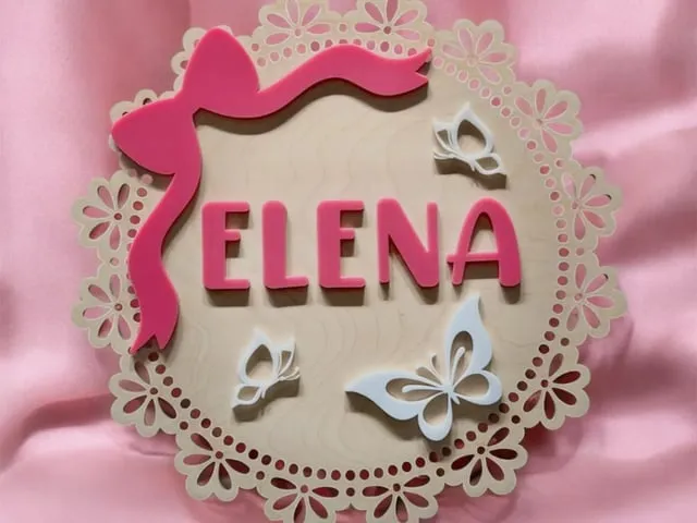 Nursery girl sign with Butterflies and Bow
