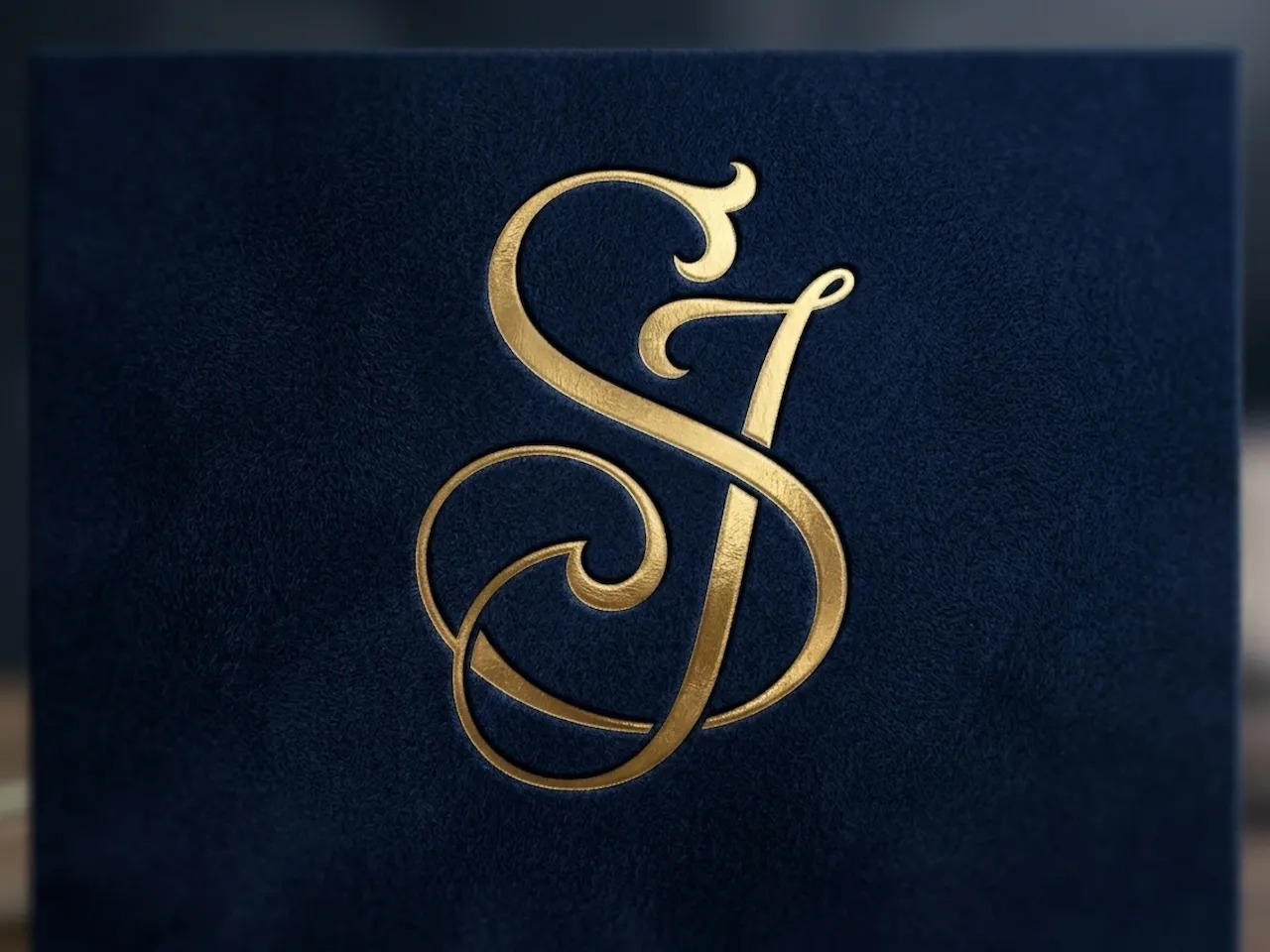 [Laser cut and engrave] SJ Ornamental Signature Initials Emblem