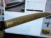 [Laser cut and engrave] Couteau de cuisine avec motif de forêt et de soleil couchant