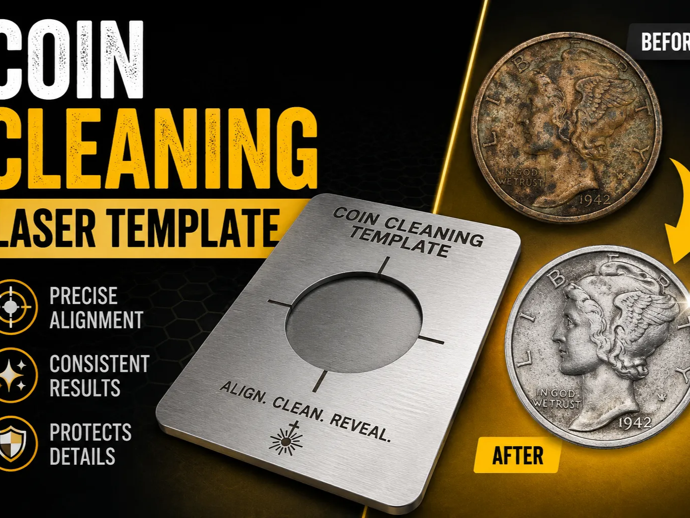 Metal Coin Cleaning Alignment Template