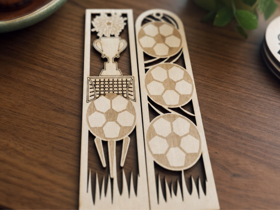 Soccer Themed Wooden Bookmarks