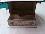 [Laser cut and engrave] Wooden Squirrel Feeder with Mason Jar and Acorn Motif