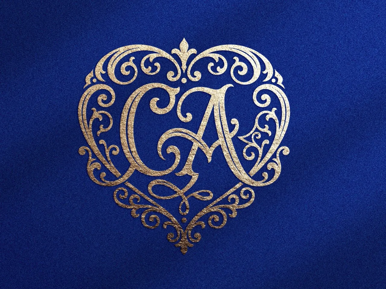 [Laser cut and engrave] Romantic Wedding Monogram Bundle SVG PNG | Ornate Heart Letter Monograms CA-CZ | Elegant Bridal Initial Logo Set