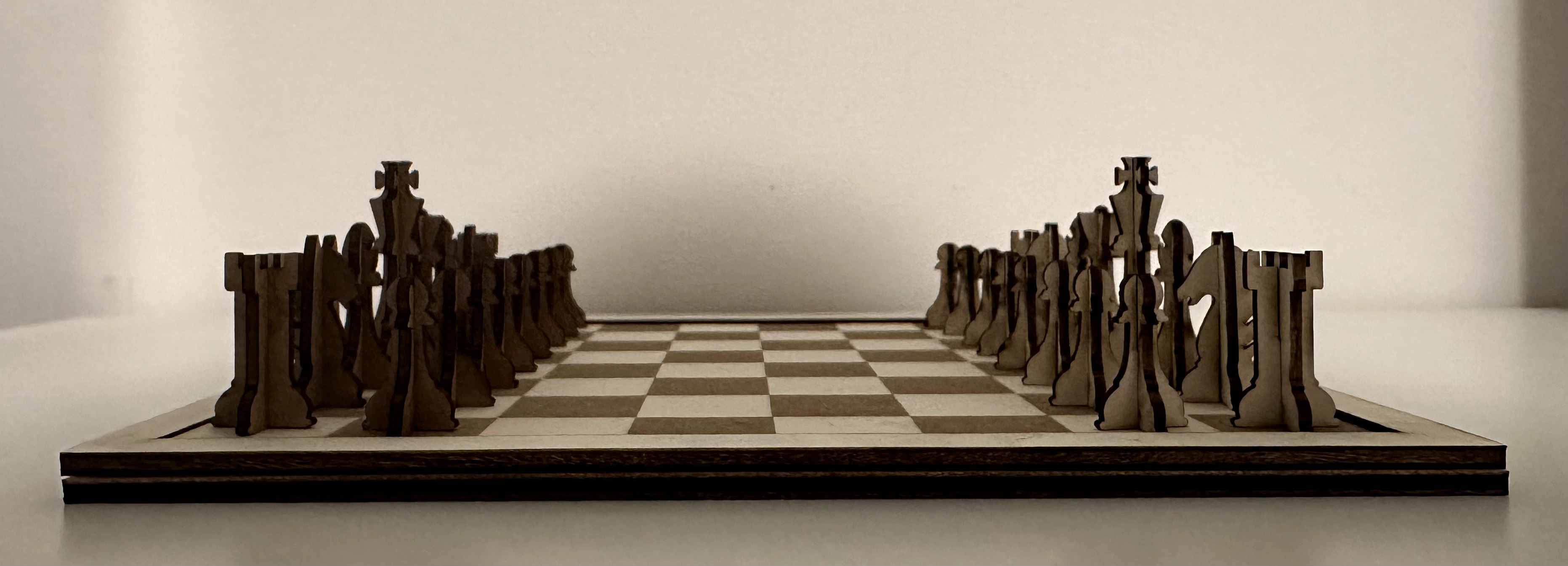 [Laser cut and engrave] Community Chess Set – Modern Interlocking Chess Board