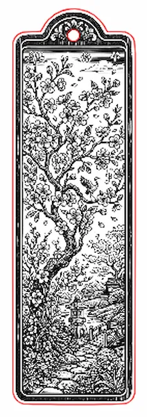 Marque page Cerisier en fleurs.xs