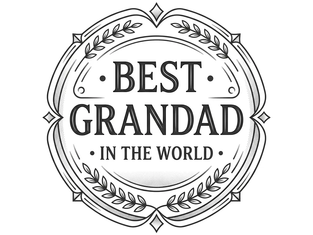 Best Grandad in the World circular emblem sign gift idea