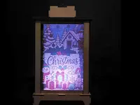 [Laser cut and engrave,Inkjet printing] Interchangeable Seasonal Holiday Lantern with Decorative Insert Panels