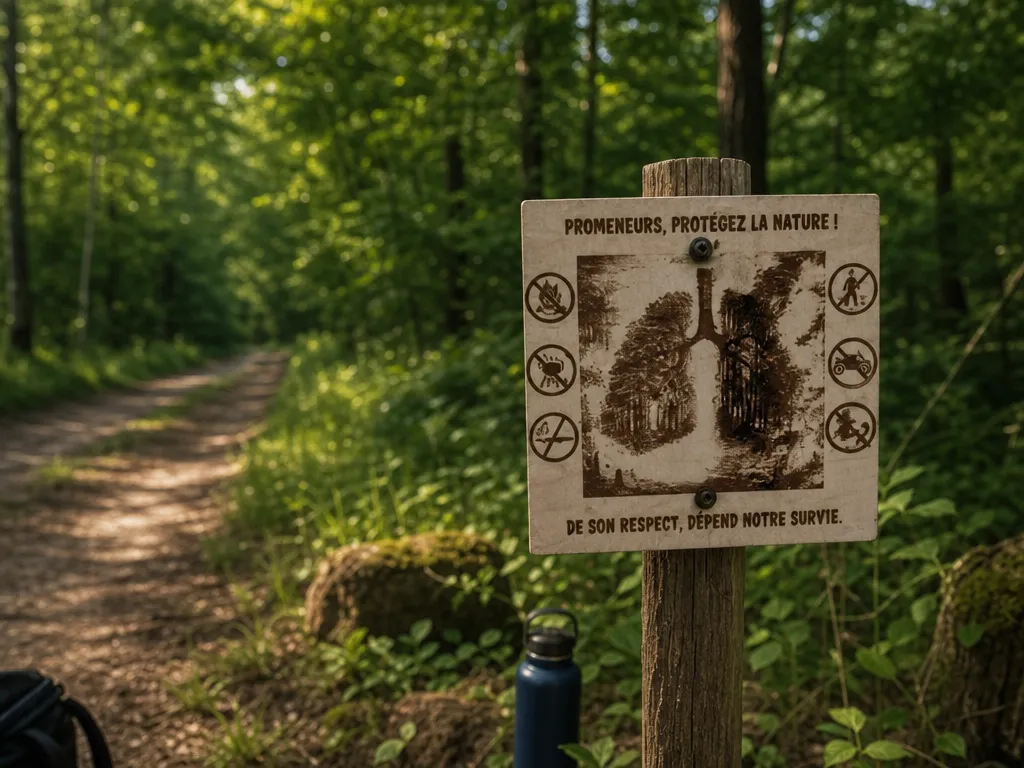 Panneau de signalisation forestière pour la protection de la nature