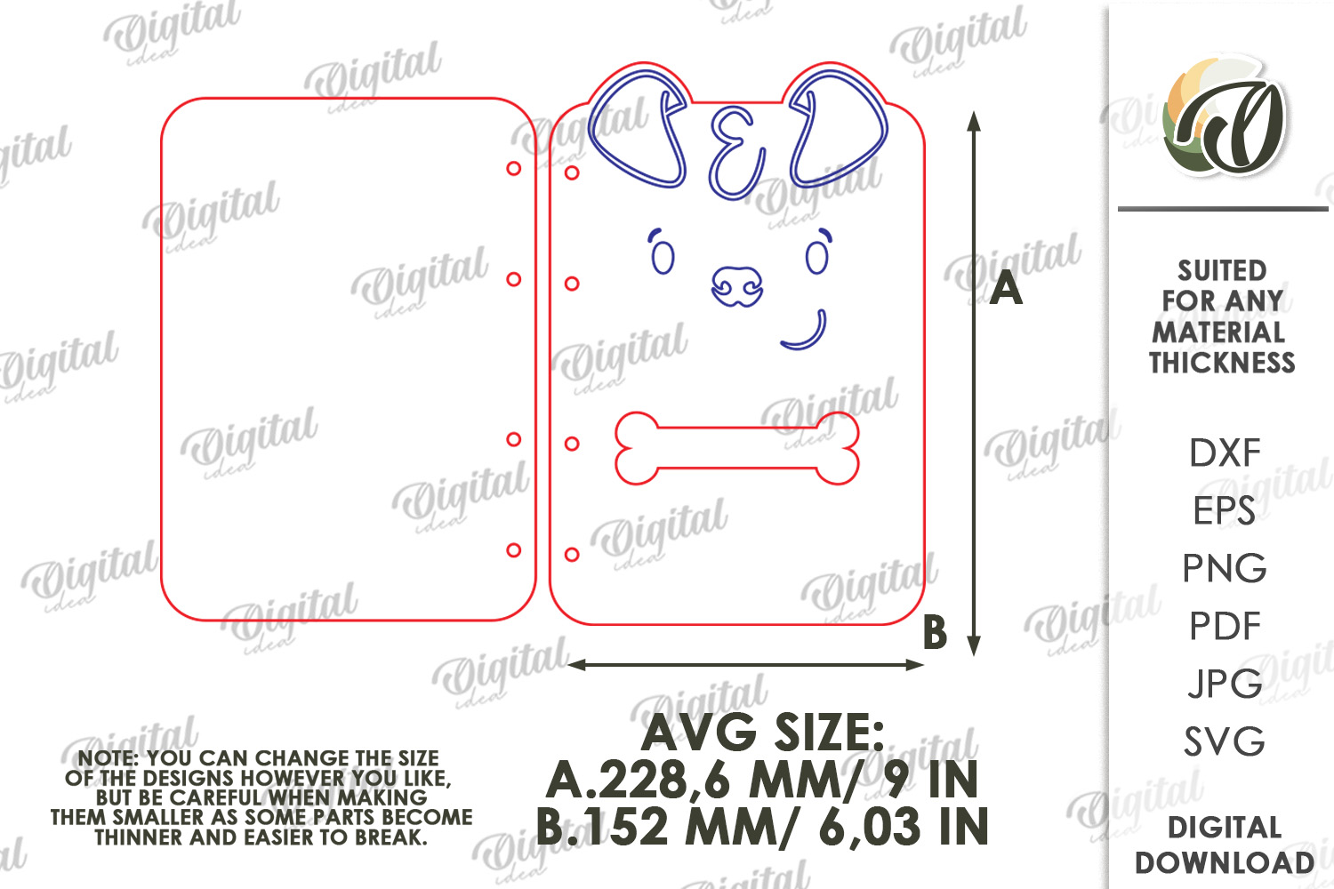 [Laser cut and engrave] Cute Notebook Covers Bundle. Animal Journal Cover Laser Cut Files. Kids Notebook. School SVG. 4 Ring Binder. Children's Planner