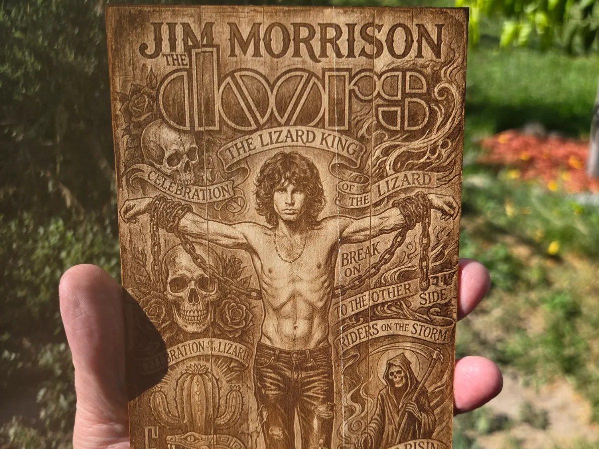 Jim Morrison The Doors The Lizard King Wooden Wall Art Plaque