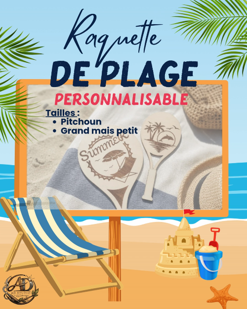 [Laser cut and engrave] Raquettes de plage en bois avec motifs estivaux