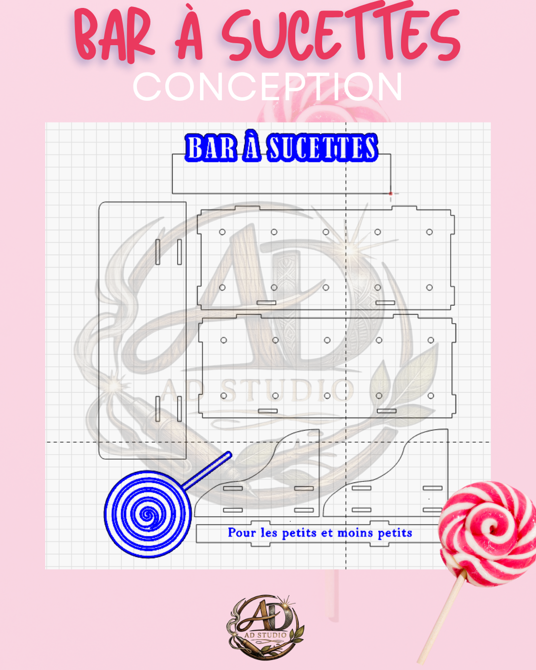 생일 파티 롤리팝 전시 instruction: step 1 - 디자인 및 판화