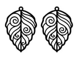 [Laser cut and engrave,Other] Intricate Leaf Pattern Dangle Earrings