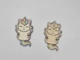 [Laser cut and engrave,Inkjet printing] Cute Unicorn Stud Earrings