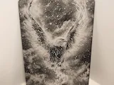 [Laser cut and engrave] Wandbild mit fliegendem Adler im dramatischen Wolkenhimmel