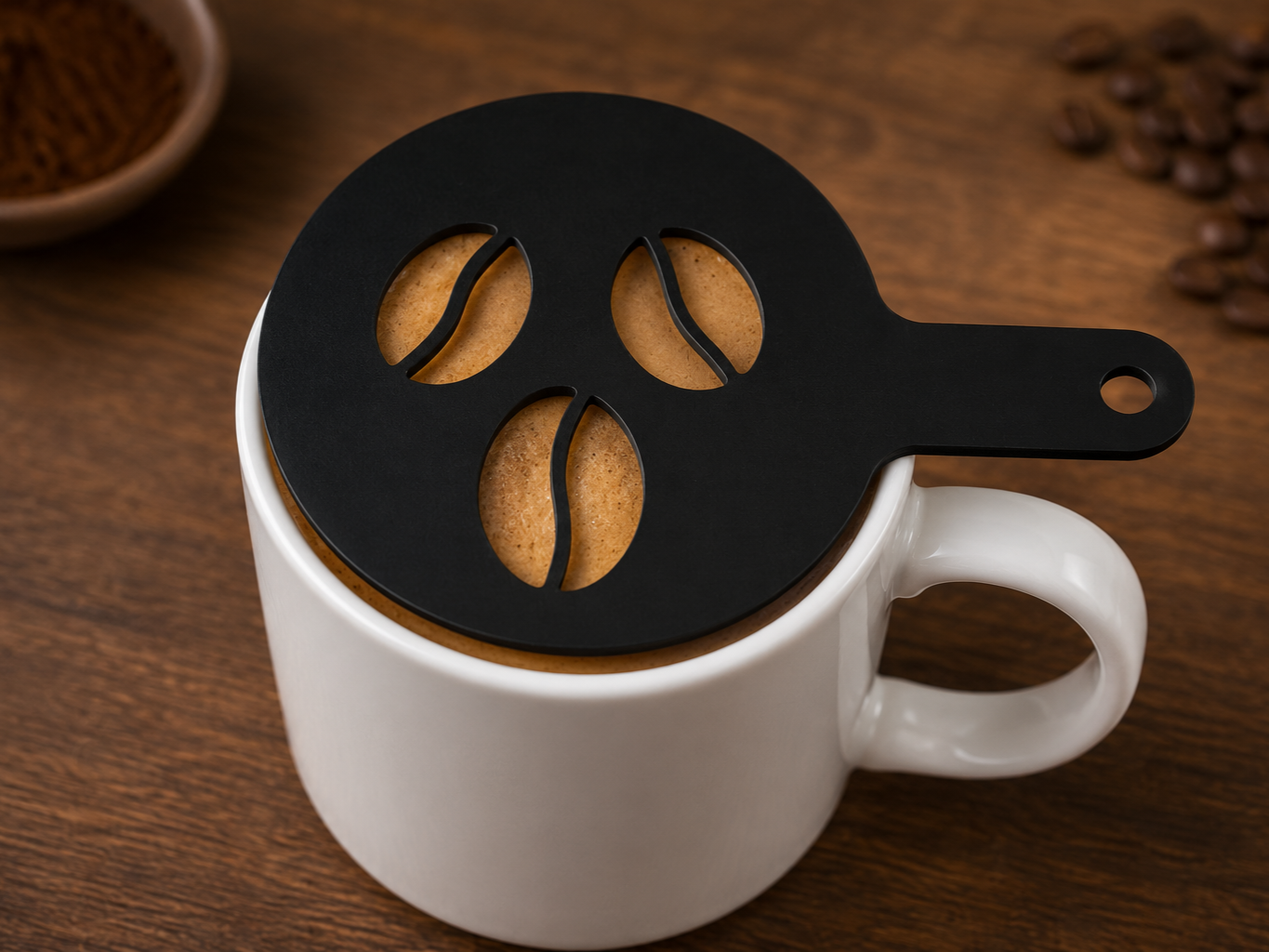 Coffee Bean Pattern Stencil for Latte Art