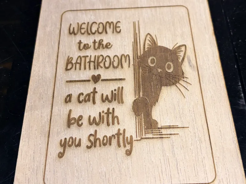 Welcome to the Bathroom Cat Quote Wall Sign