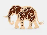 [Laser cut and engrave] Intricate Elephant Wall Art with Swirl Patterns - Laser Cut Design