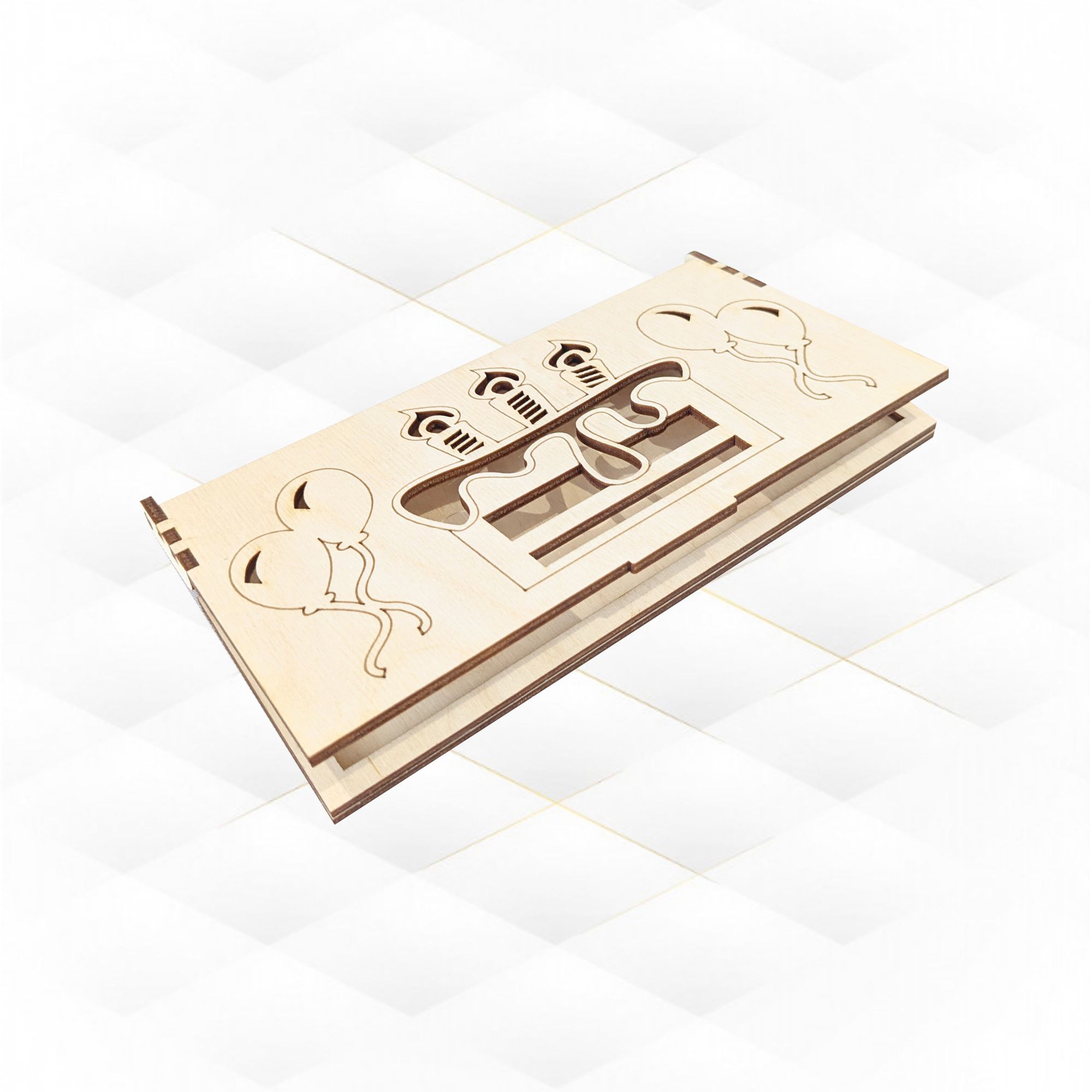 [Laser cut and engrave] Gift Money Box Case Laser Cut Template, Cover Cash Laser Cutting Design