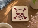 [Laser cut and engrave] Halloween Skull Coaster