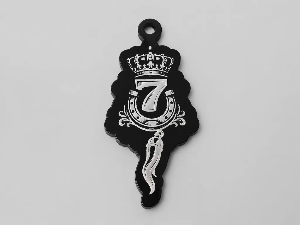 black acrilic lucky keychain