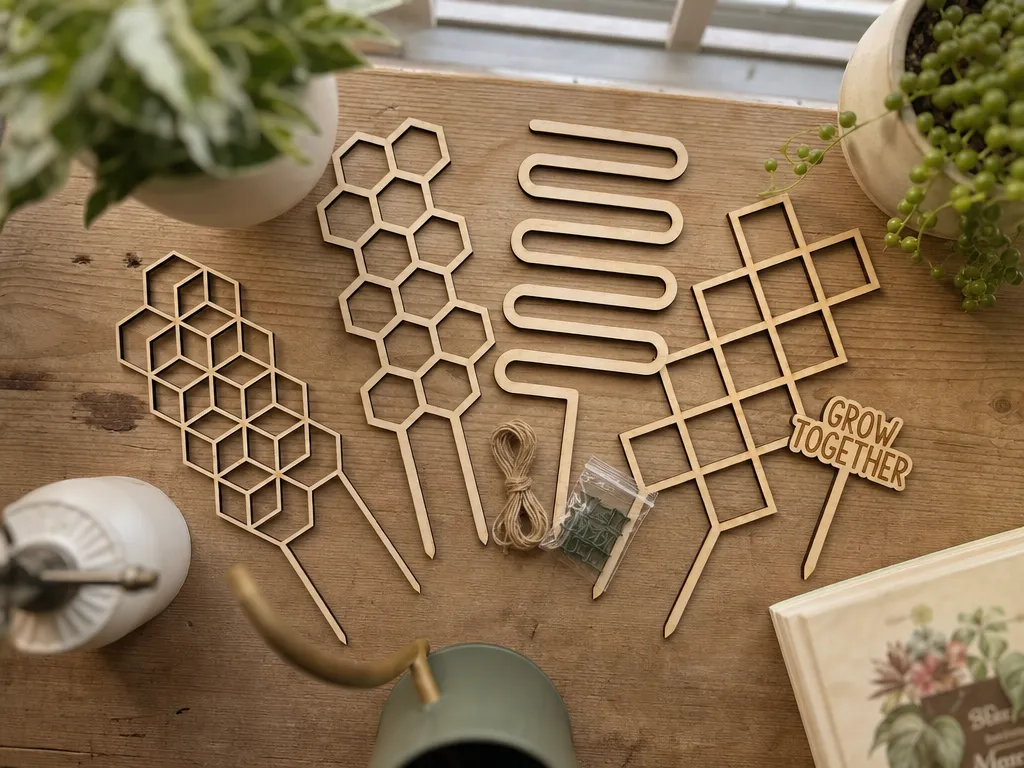 Tuteurs de plantes en bois pour plantes grimpantes d'intérieur