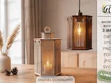 [Laser cut and engrave] 3D Pendant Lamps Bundle. Hanging Lantern Laser Cut Files.Pendant Light Shade SVG. Candle Holder. Geometrical Pattern