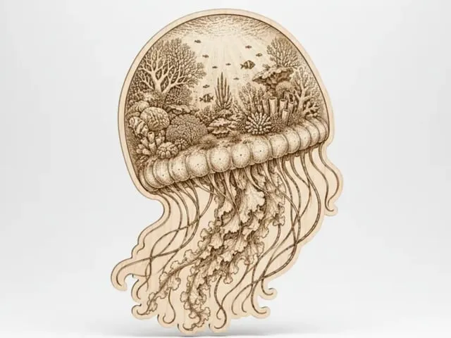 Jellyfish Reef Dream – Laser Cut & Engraved Ocean Wall Art