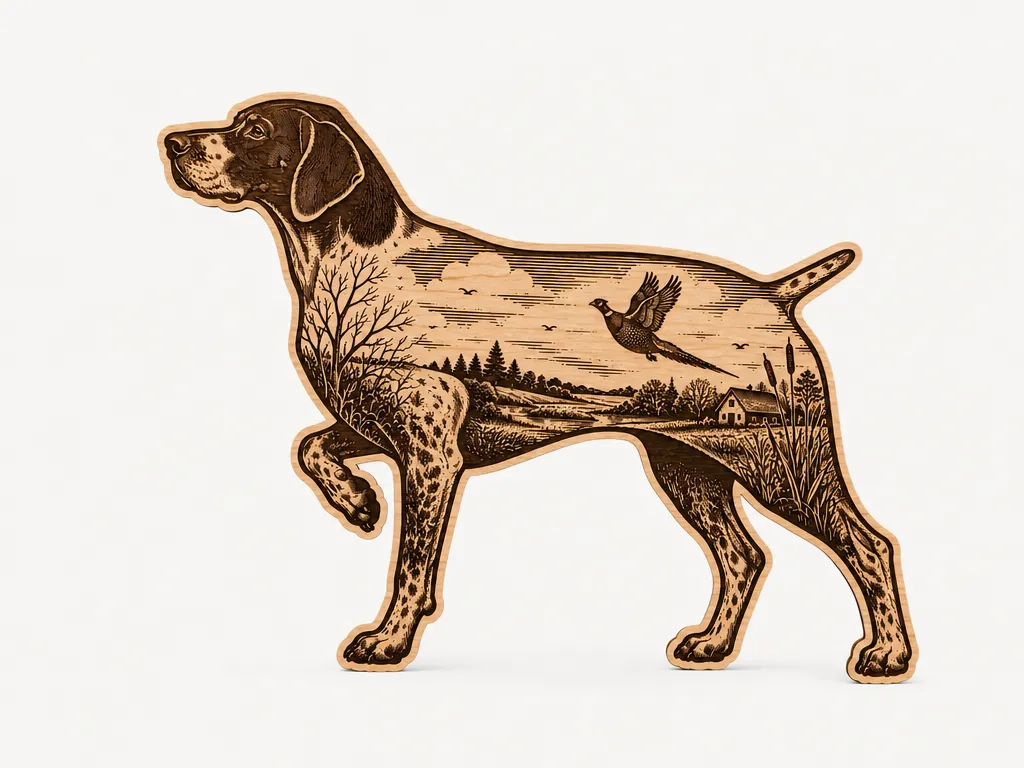 German Shorthaired Pointer Scenic Cut and Engrave