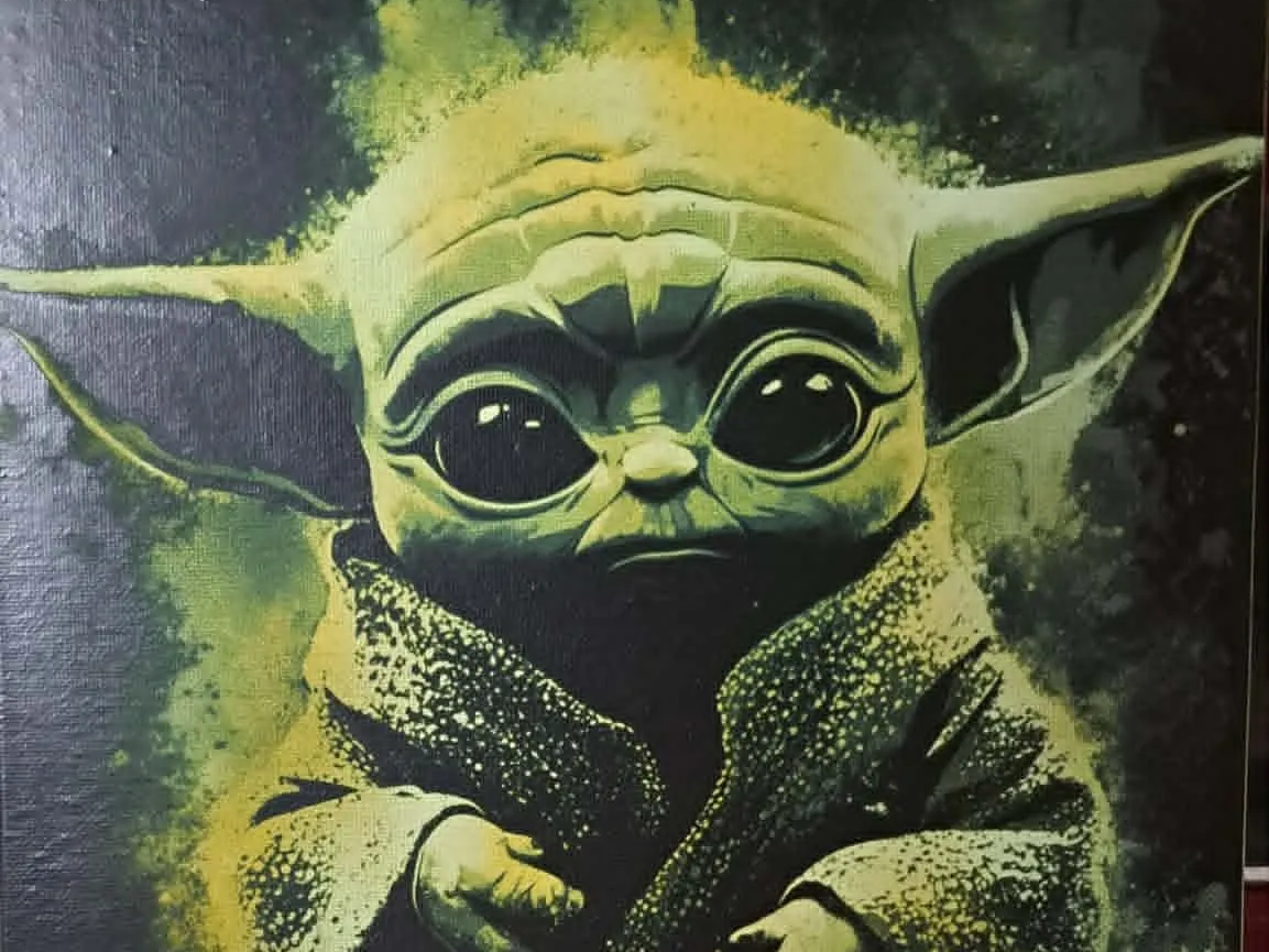Tableau sur toile représentant Grogu de Star Wars